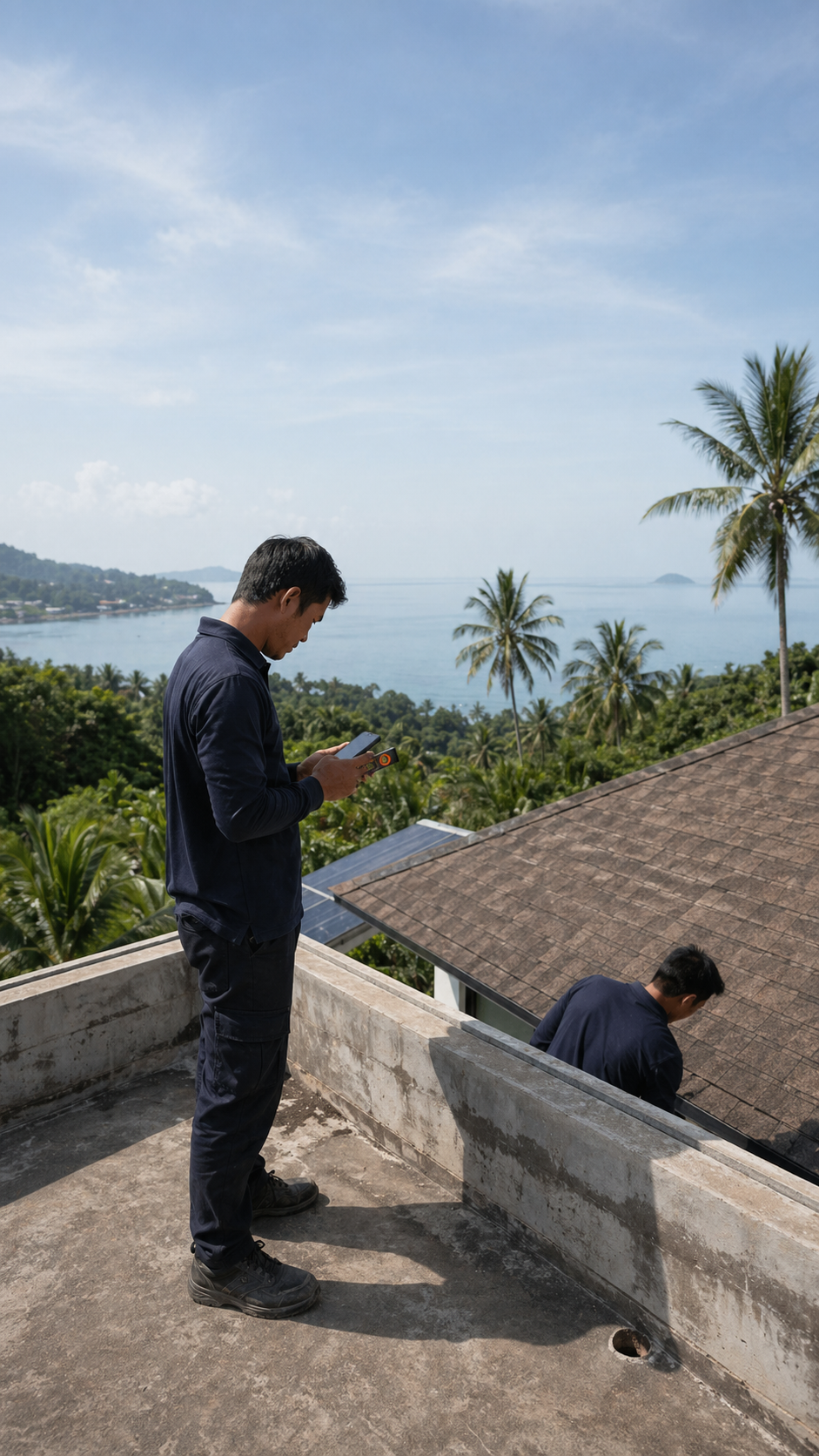 Koh Phangan solar site survey for a roof and battery system